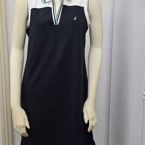 Nautica Black and White Sleeveless Dress
